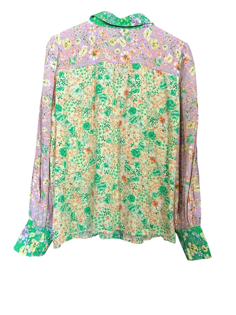 LOFT Green & Lavender Floral Button-Down Shirt - Picture 8 of 11